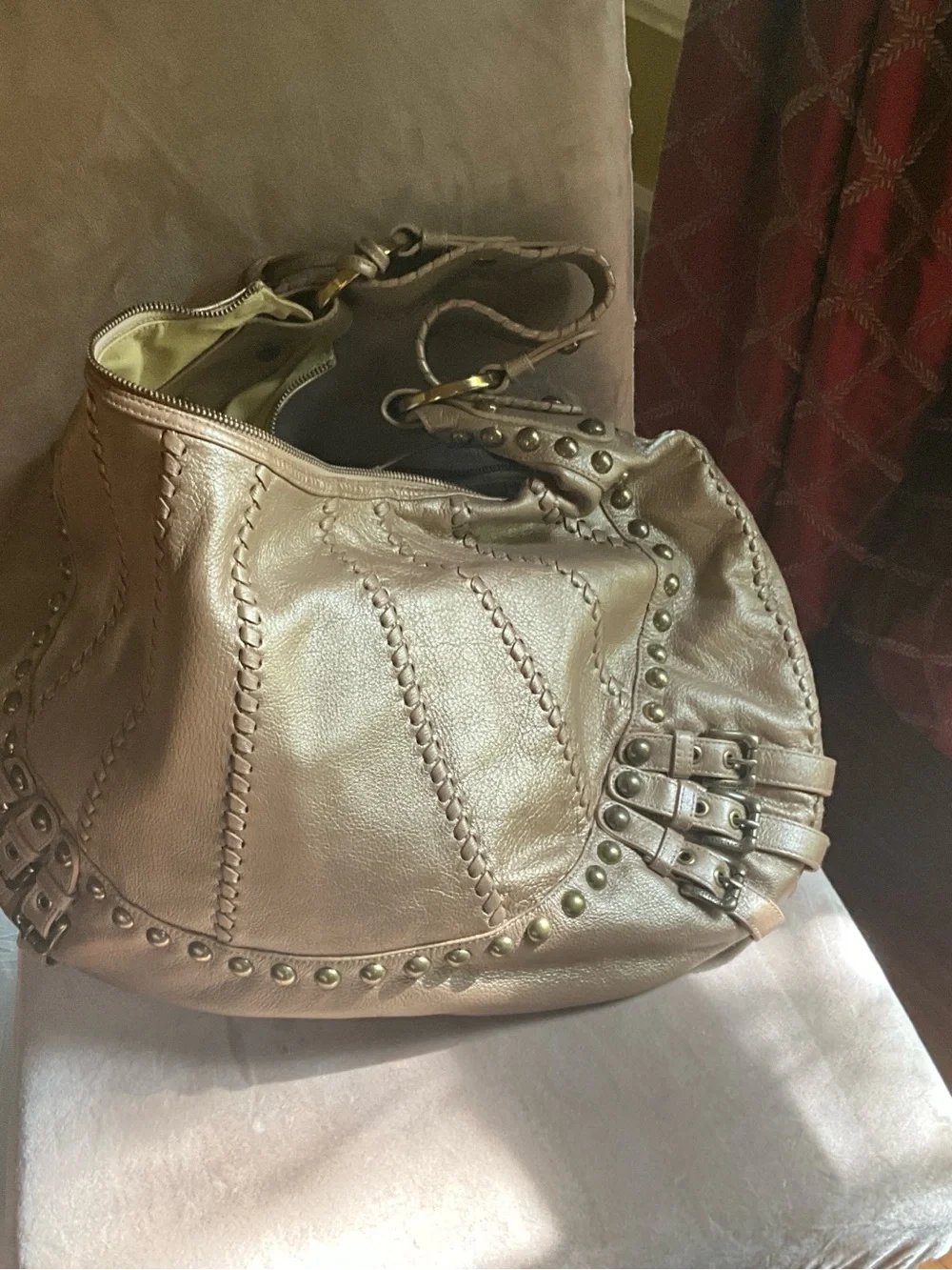 Bronze leather Isabella Fiori  Leather Hobo Shoulder Bag - Everyday Chic